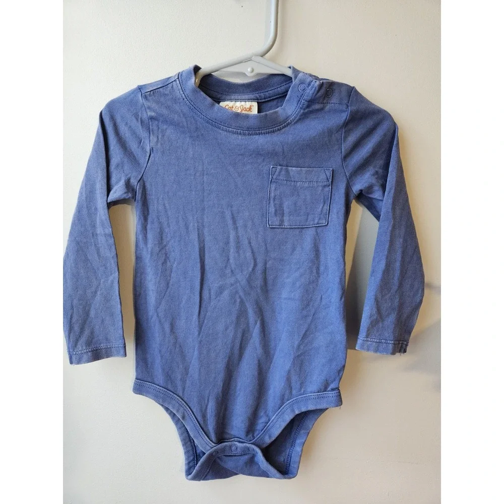 Cat & Jack Blue Long Sleeve Bodysuit 18M | 100% Cotton | New With Tags | Baby.